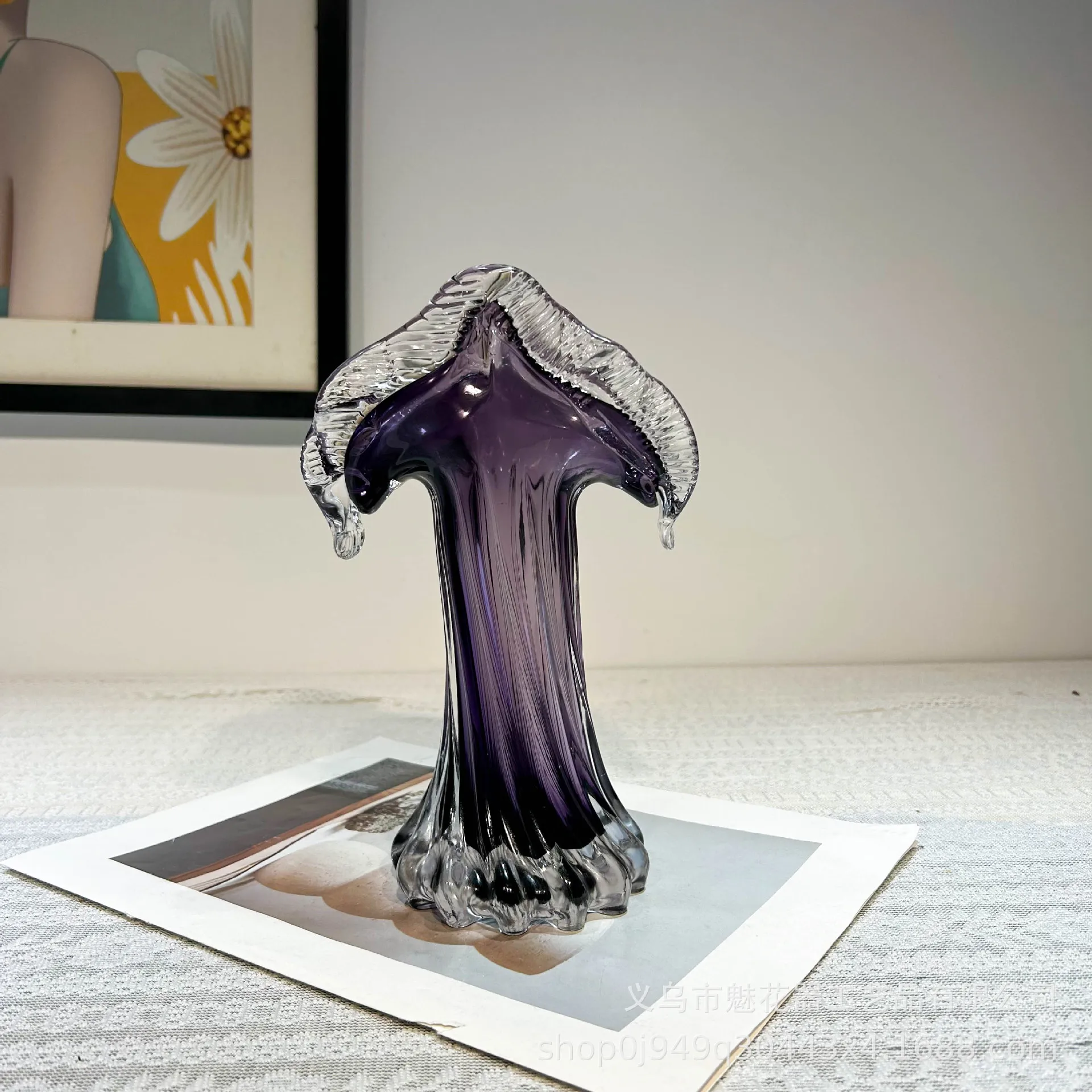 YFY purple gradual change light luxury lace vase ornament senior model room soft home jewelry living room flower ware