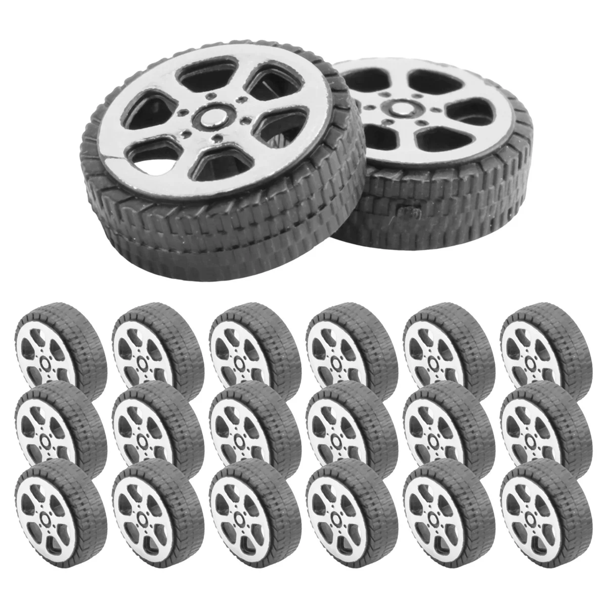 Plastic Roll 2mm Dia Shaft Car Truck Model Toys Wheel 20mmx6mm 20Pcs