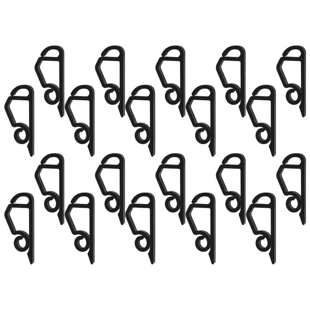 

20 Pcs Gutter Hanger Hook Lighting Hooks Black Outdoor Clips Plastic Bricks for outside