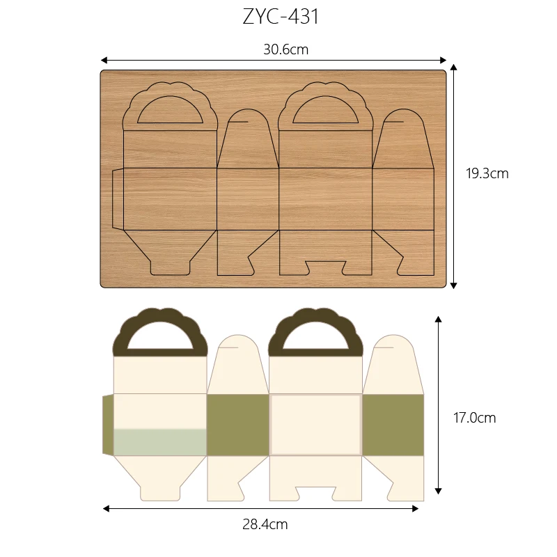 Box Wooden Cutting Mold Suitable for Die-Cutting Machines, ZYC-431