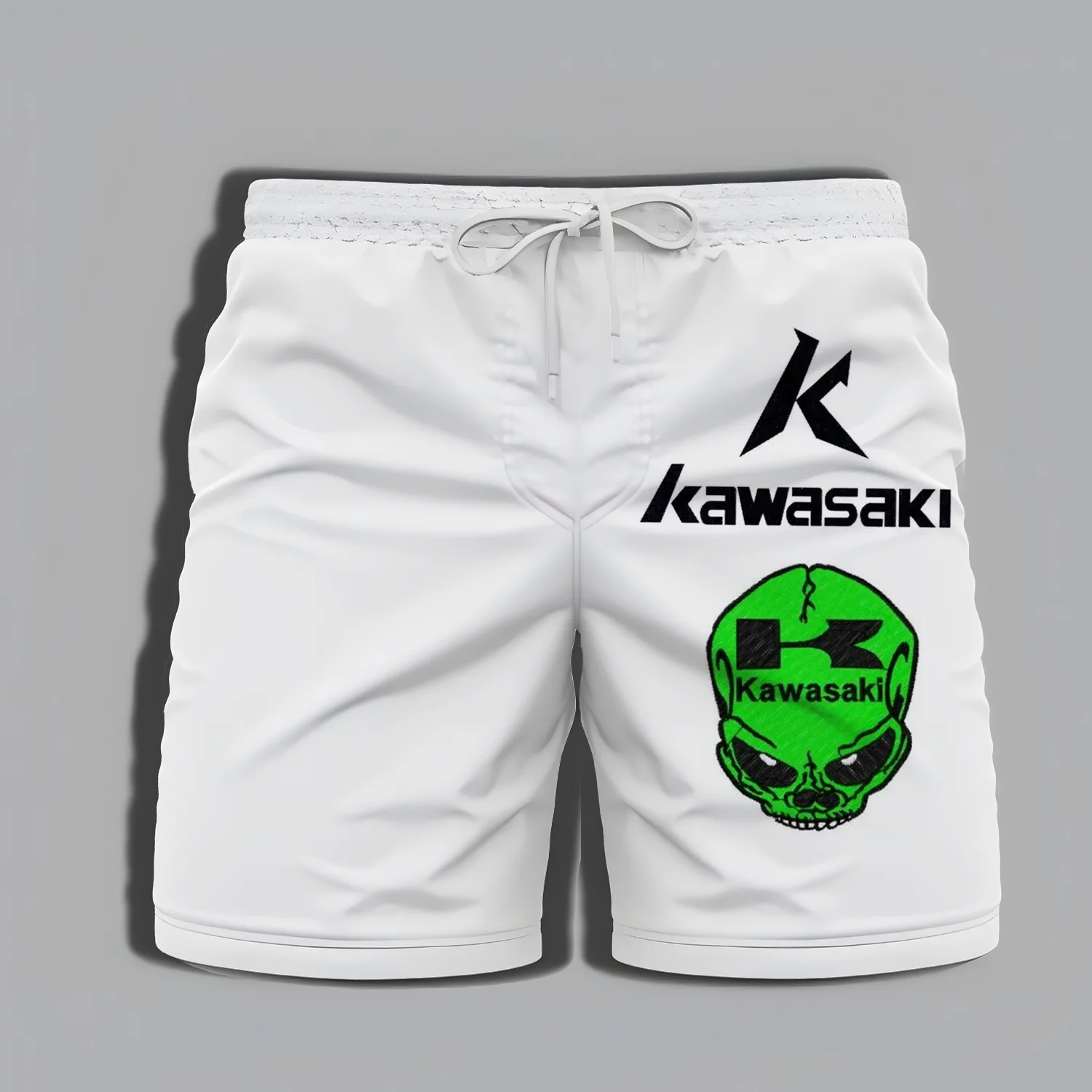 Kawasaki Beach Printing Swim Shorts Men Motorcycle Whole Swimsuit Extreme Sports Men's Clothing Summer Male Adventure Bathing