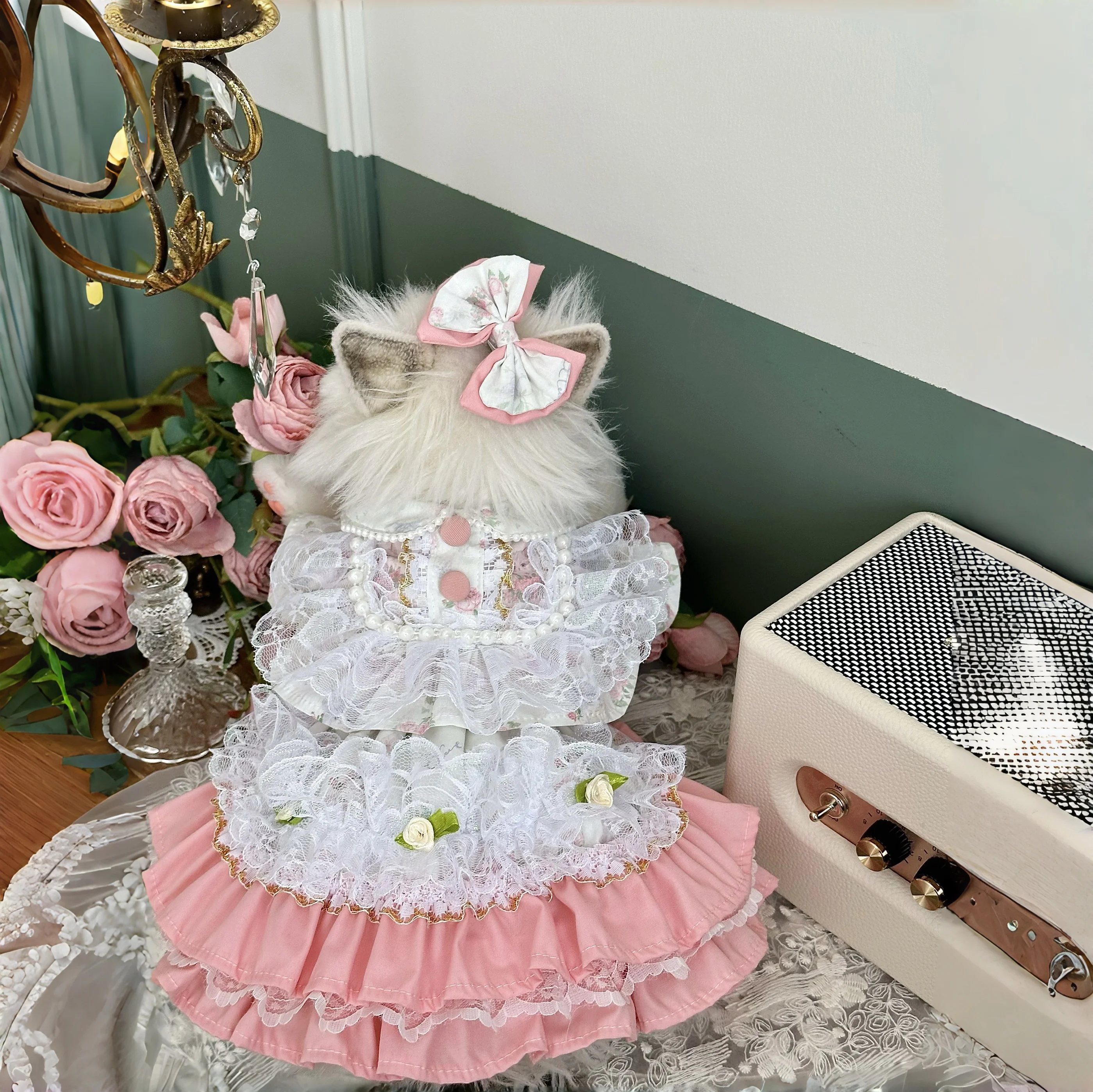 

Pet cat Dog Dress clothes,Elegant Dresses For Dogs cat,Puppy Outfits Partywear,Warm cat and dog clothing for all seasons