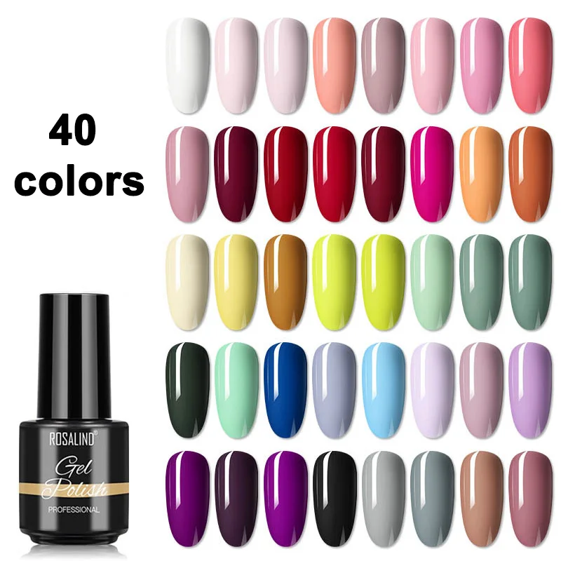 ROSALIND Nail UV Gel Varnishes Hybrid Soak Off Semi Permanent  5/8ml Nail Polish Base Top Coat Nail Art Decoration