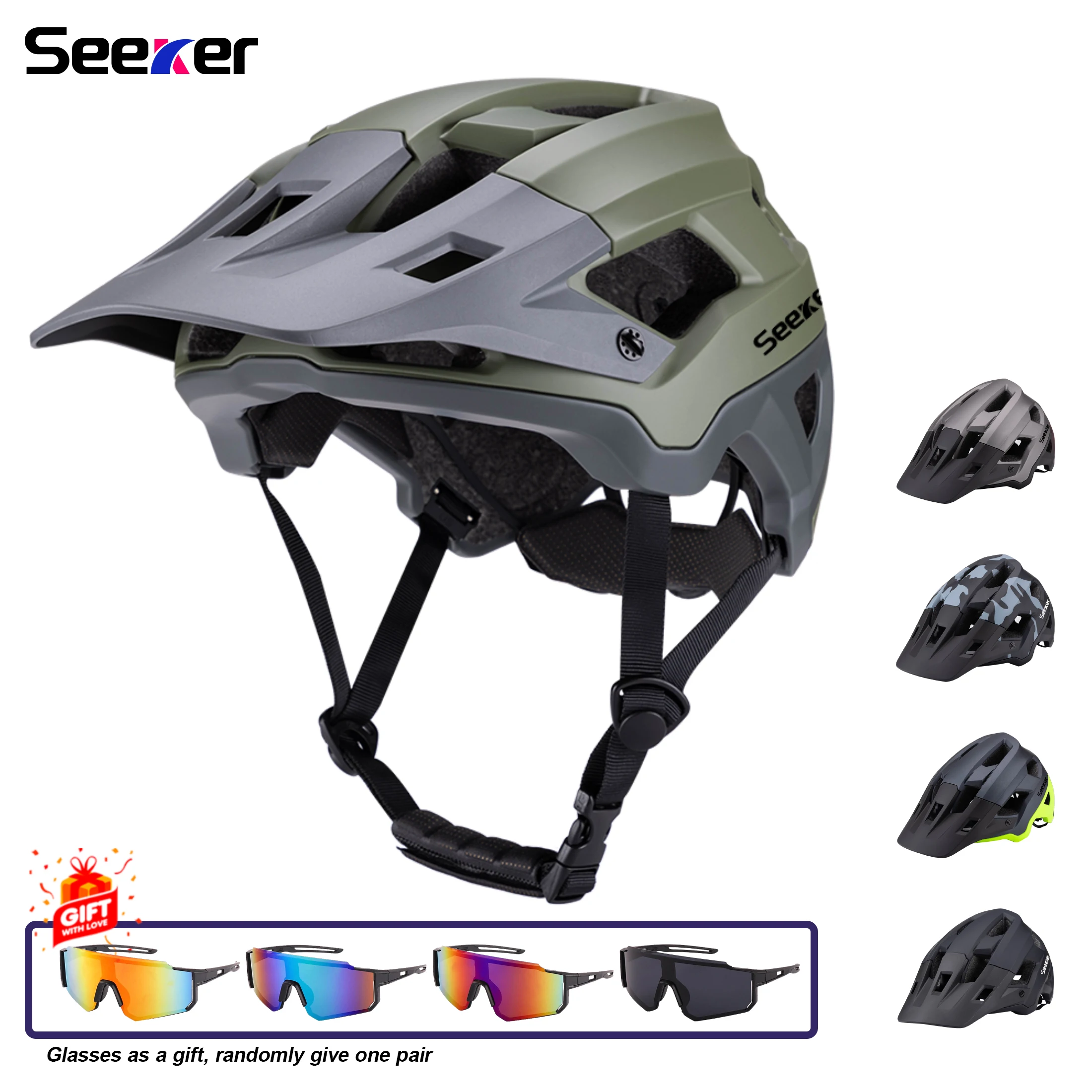 

Велосипедный шлем Seeker, шоссейный велосипед, шлем для горного велосипеда, мужской и женский велосипедный шлем для беговых лыж, спортивные защитные шлемы