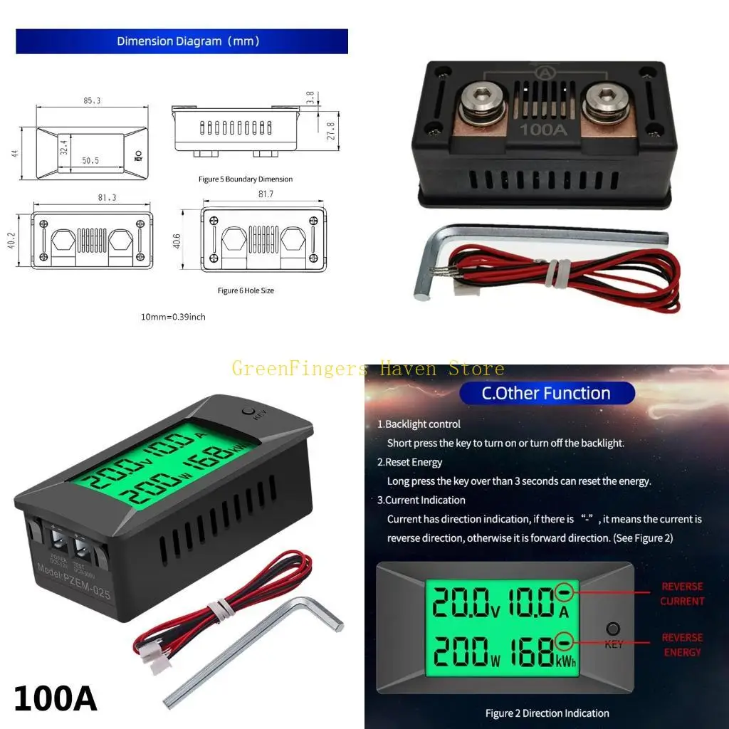 

F68D Hot Sale 0-300V Shunt Bulit-In for DC Digital Battery Tester Bidirectional Ammet