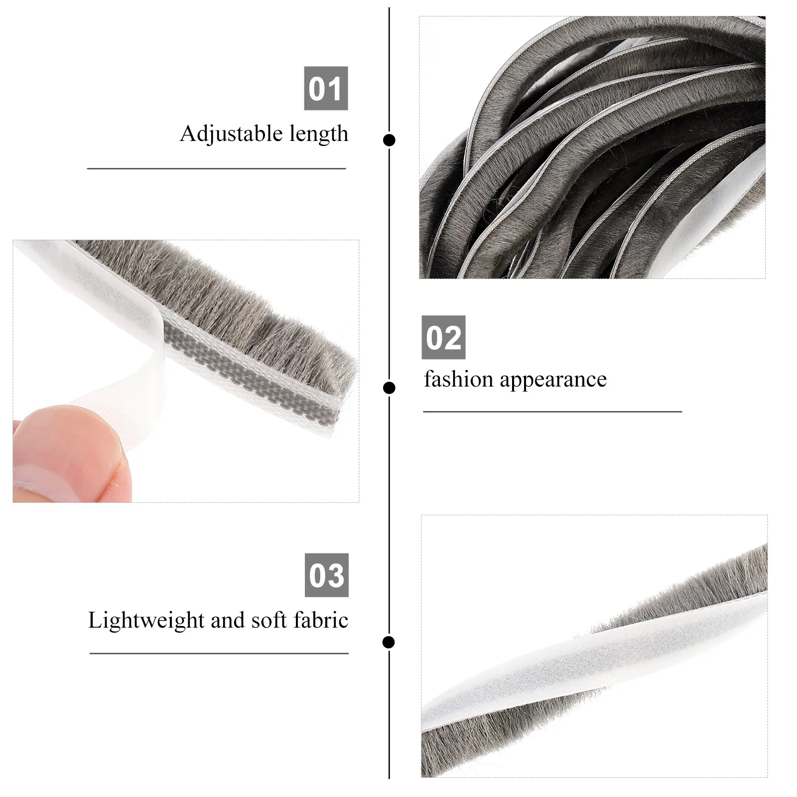 

2 Rolls Self-Adhesive Soundproof Sealing Strips Windproof Door Window Seal Strips Household Weatherstripping Keep Warm