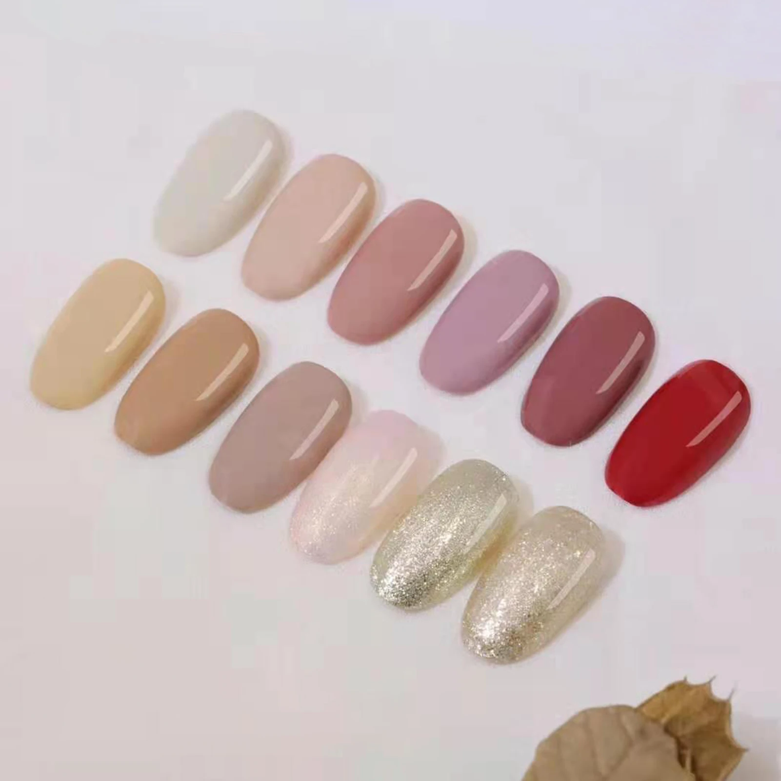 16 Colors Solid Nail Gel Palette Cream Gel Nail Polish Kit With 16 Colors Nude Warm Solid Gel Polish Popular Nude Warm Nail