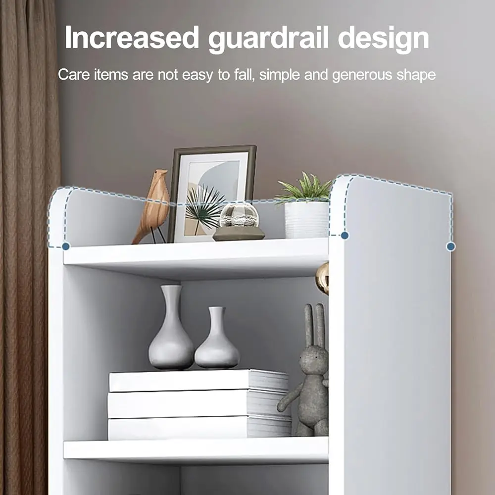 6-Tier Open Bookcase And Bookshelf, Tall Bookshelf Narrow Bookshelfs Freestanding Display Storage Shelves Tall Bookcase For