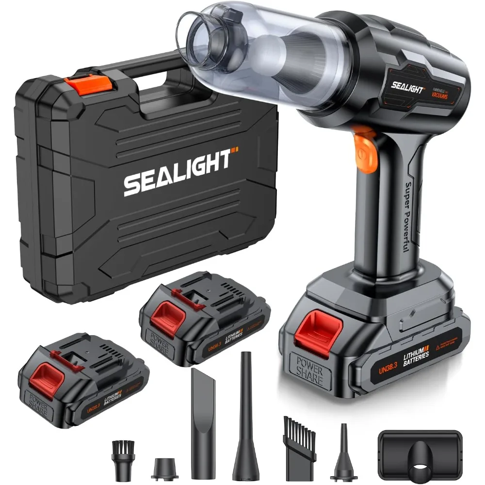 

Car Vacuum Portable Cordless, 21000pa High Power Handheld Car Vacuum, Two Batteries Long Endurance, 18v/120w Portable Vacuum Cl