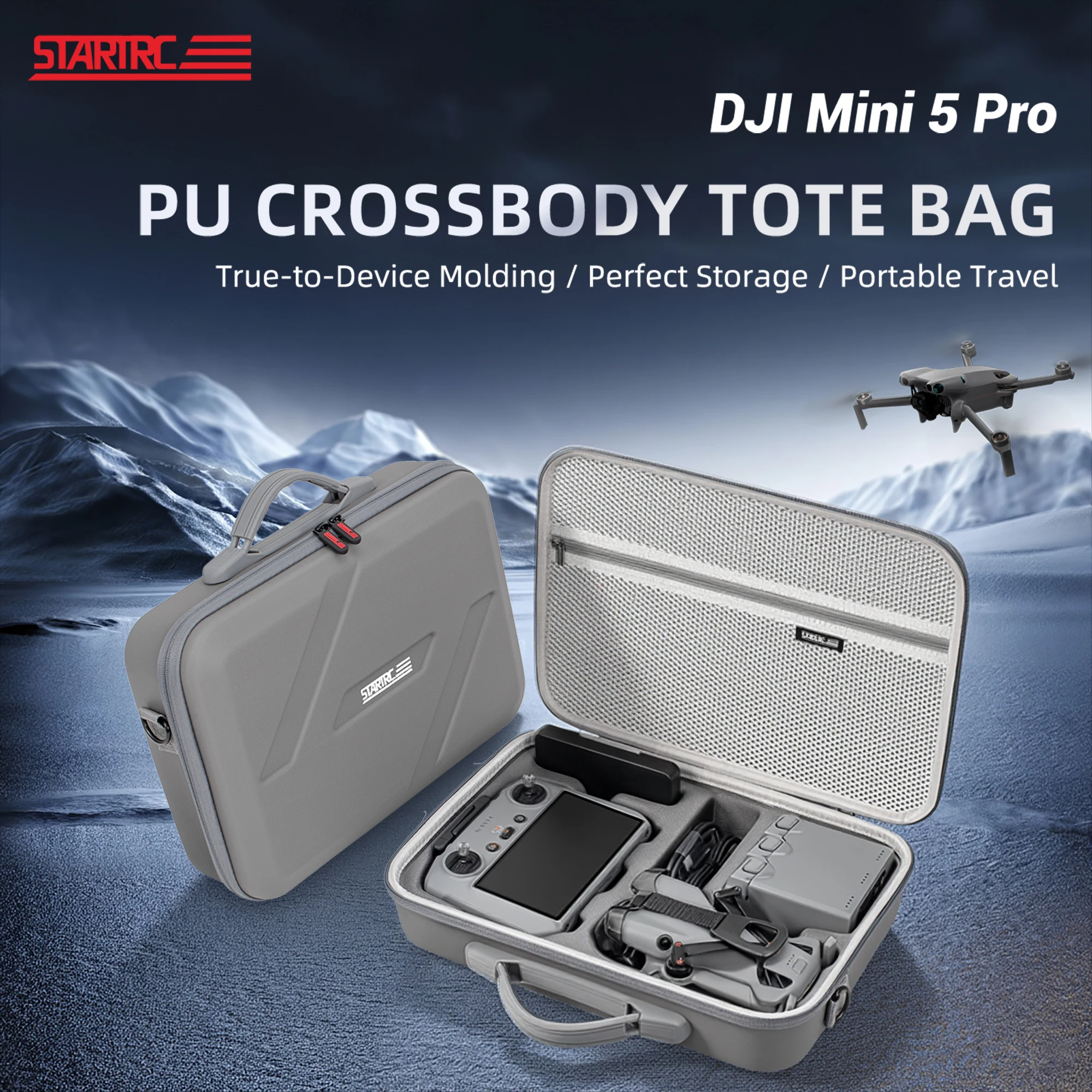 

Чехол STARTRC для DJI Mini 5 Pro Fly More Combo: портативная сумка для аксессуаров с поддержкой контроллера RC 2
