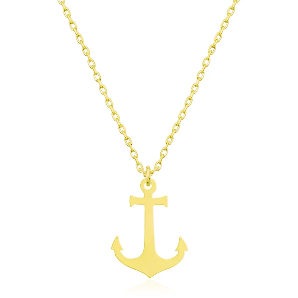 Stainless Steel Anchor Pendant Necklace Cross Chain Necklaces Chokers Gold Silvery Metal Jewelry Men Women Accessories Collares