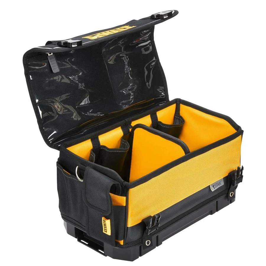 DEWALT Rigid Covered Tool Bag Covered Storage Handy Portable Hard Bottom Electricians Repairman Tools Tote Bag DWST83540-1