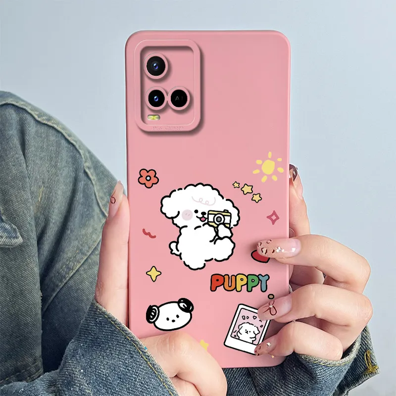 For Vivo Y33S 4G Y21 2021 Y21S Y21T Y21E 4G Y33T 4G Phone Case Capa Sweet Painted Fashion Funda Lovely Flower Printed Cover Bags