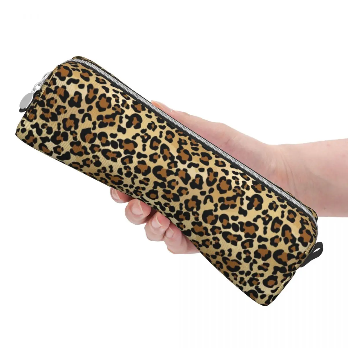 Imagem -03 - Estojo de Lápis Leopardo Animal Print Caixa de Caneta para Estudante Grande Bolsa de Armazenamento Material Escolar Acessórios Cosméticos