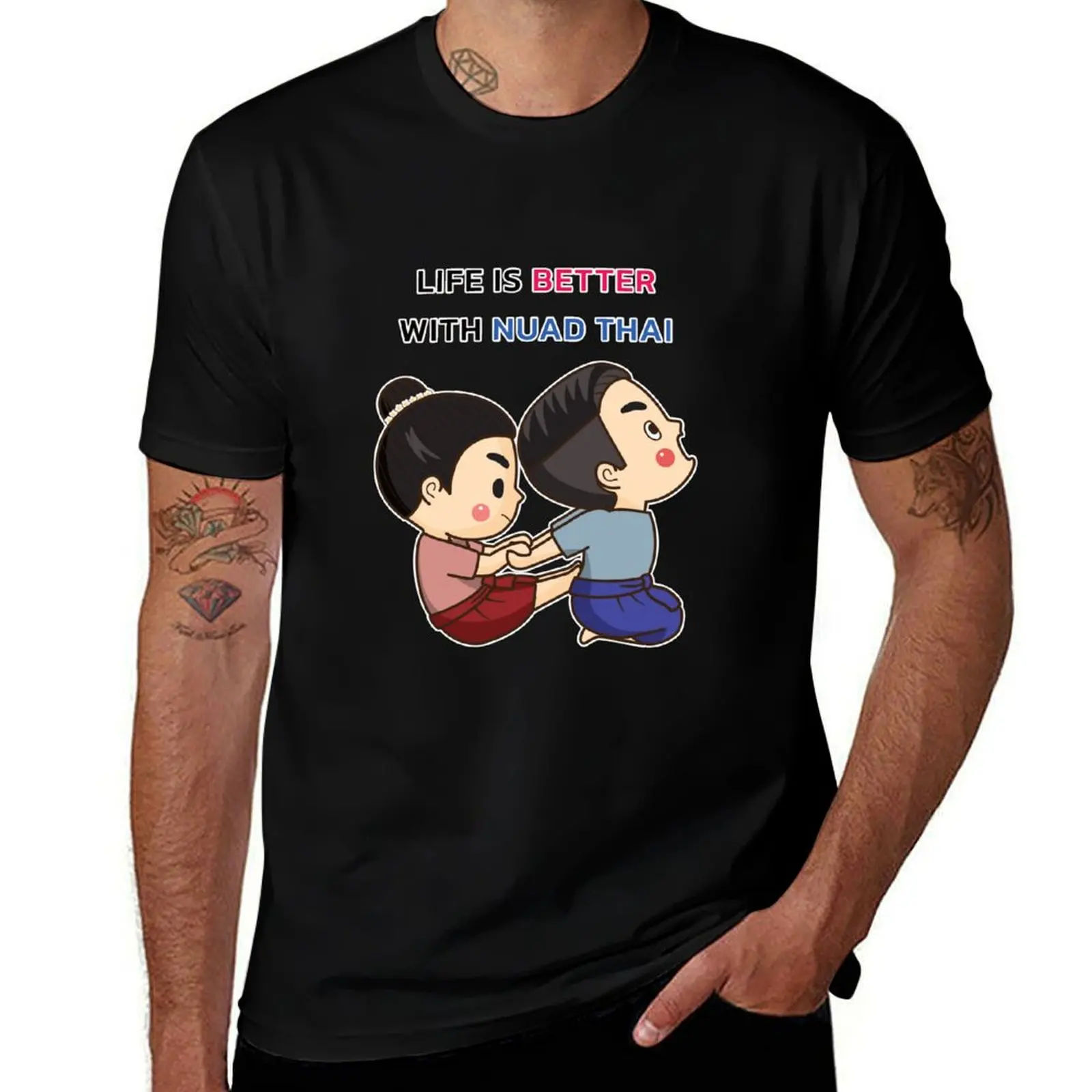 Life is better with NUAD THAI Thai massage therapy T-Shirt sports fans vintage graphic tee graphics luxury clothes men