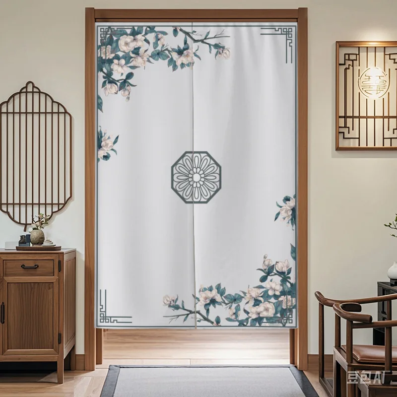 

Retro style changing room Curtain Privacy Partition Doorway Curtains Kitchen Entrance Noren Linen Hanging Half-curtain