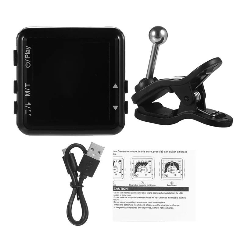 

AA88 Guitar Tuner Rechargeable, Clip On Tuner With LCD Color Display With Guitar, Ukulele, Violin And Chromatic Tuning Modes Dur