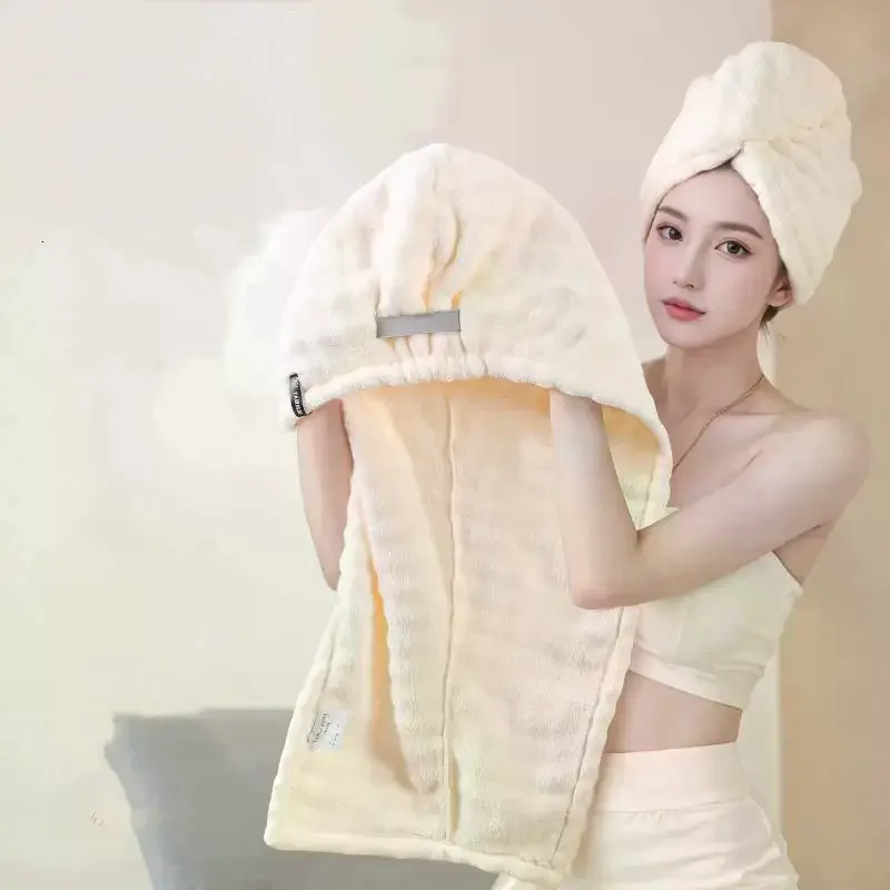 

Шапочка для сухих волос для женщин, утолщенный и супервпитывающий платок для протирания волос, быстросохнущая шапочка, полотенце для сухих волос