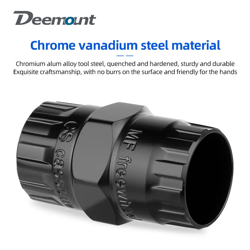Deemount 2 in 1 Freewheel/Cassette Flywheel Socket Sleeve Tool 12 Teeth Bike Rear Threaded Hub Cog Flywheel Overhaul Extractor view 2