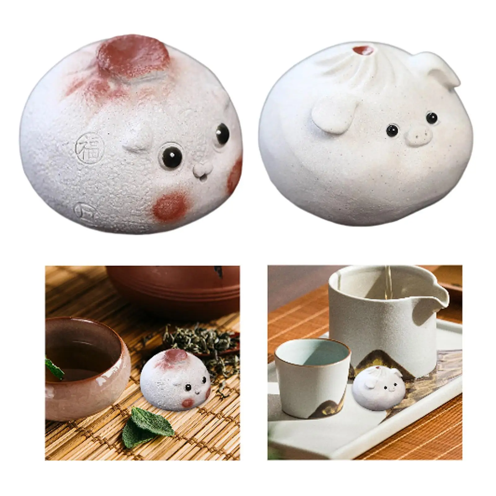 Purple Clay Tea Pet Funny Handmade Home Decor Statue Figurine Tea Accessories for Tea Room Meditative Office Kung Fu Tea Tray