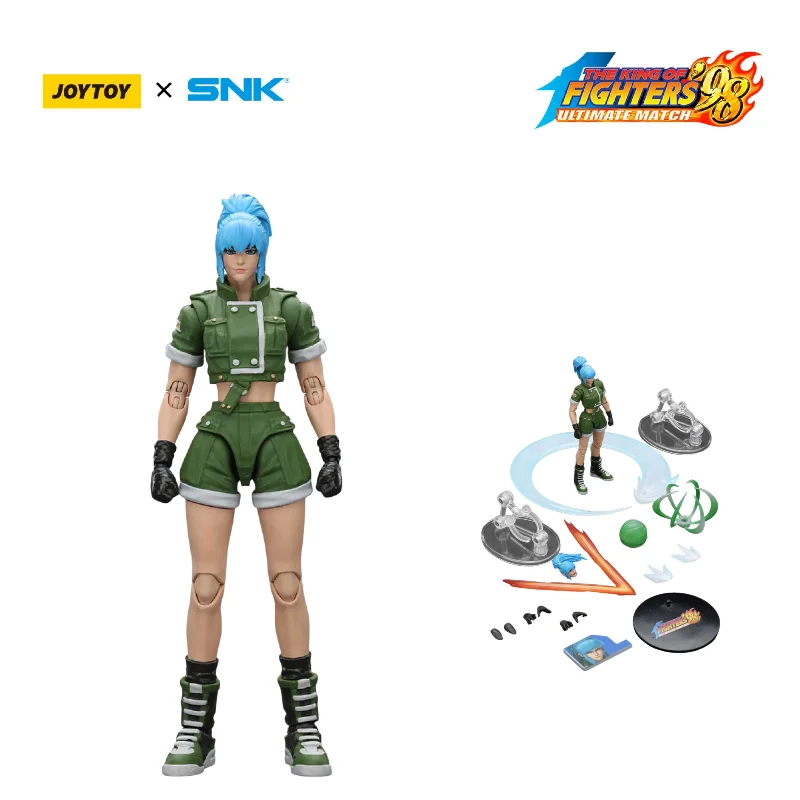 

In Stock 1:18 JOYTOY SNK KOF '98UM Ikari Warriors Team Leona Heidern Ralf Jones Clark Still JT01703 Action Figure Anime Model
