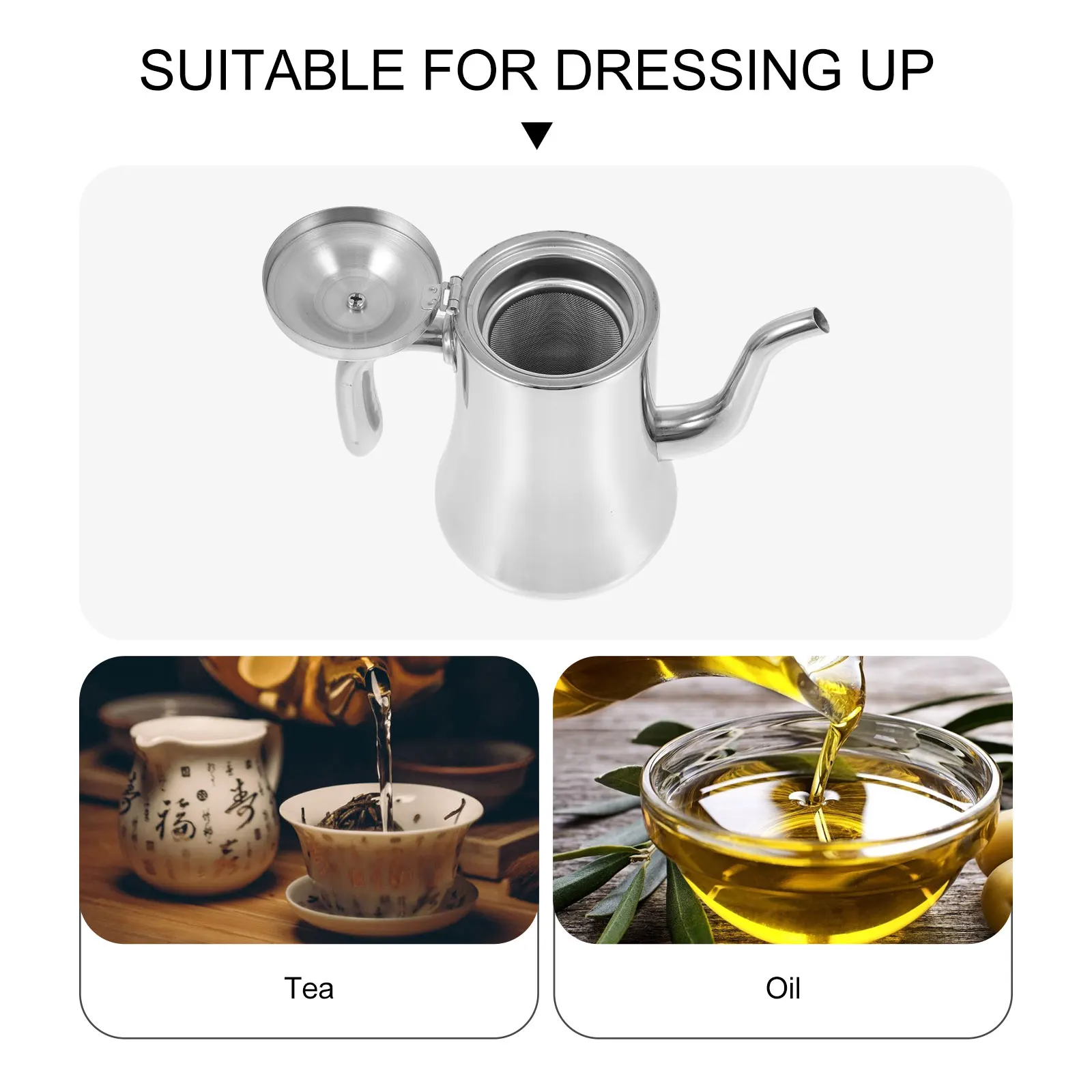 

Stainless Steel Water Kettle Tea Kettle Filter Pot Gooseneck Spout Home Kitchen Restaurant Hotel Practical