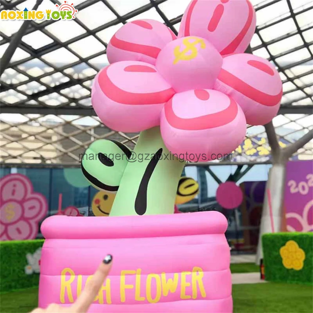 3/4/5M Outdoor Giant Inflatable Flower Potted Plants Model For Advertising Decoration Stage Performance Events