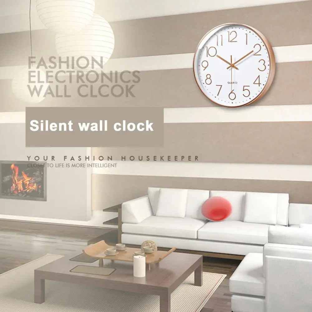 Eco-friendly Wall Digital Clock Embossed Scale Accurate Timekeeper Glass Surface Digital Wall Clock Living Room Decoration