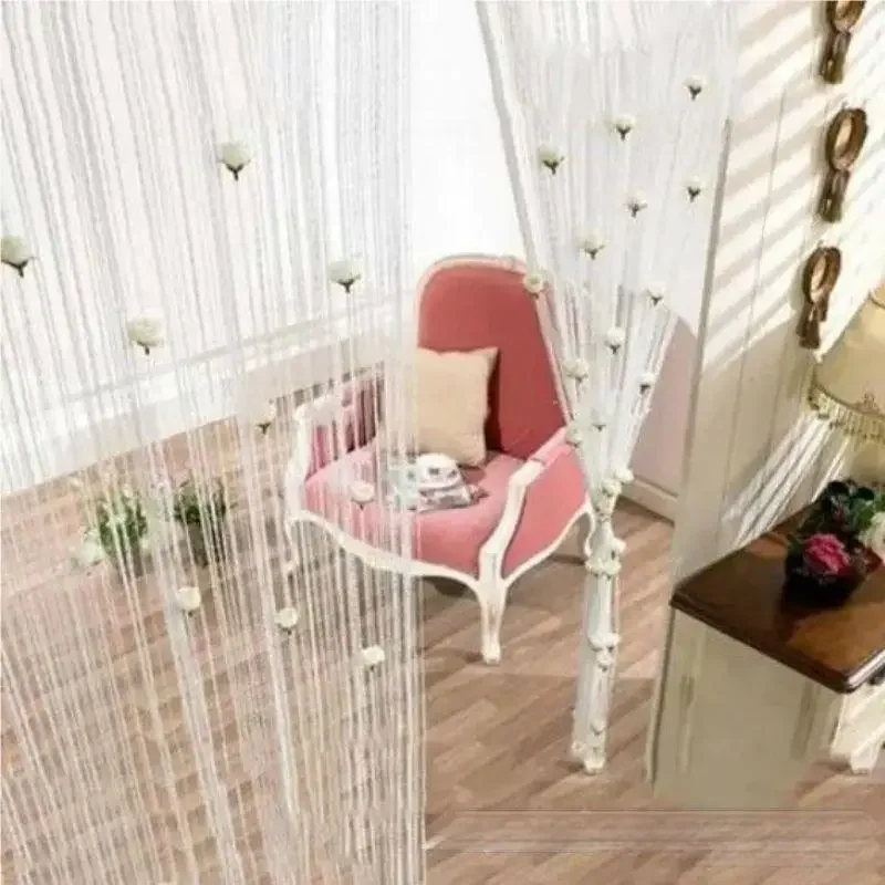 

Rose curtains hang curtains Party wedding bedroom hanging curtaindecoration Romantic door cord isolation curtain