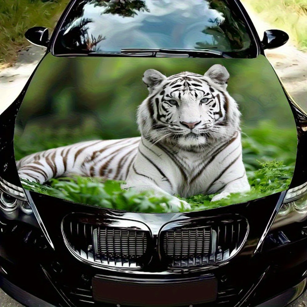 

Король леса, наклейка на капот автомобиля «Белый тигр», прочная виниловая пленка из ПВХ для большинства автомобилей, защитная пленка для крышки двигателя,