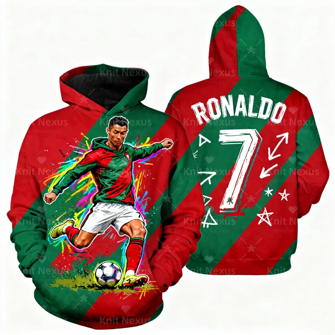 2025 Ronaldo Fan Sudadera con capucha de fútbol conmemorativo Impresión 3D Sudaderas de otoño Y2K Sudaderas con capucha para niños Sudaderas con capucha para hombres y mujeres