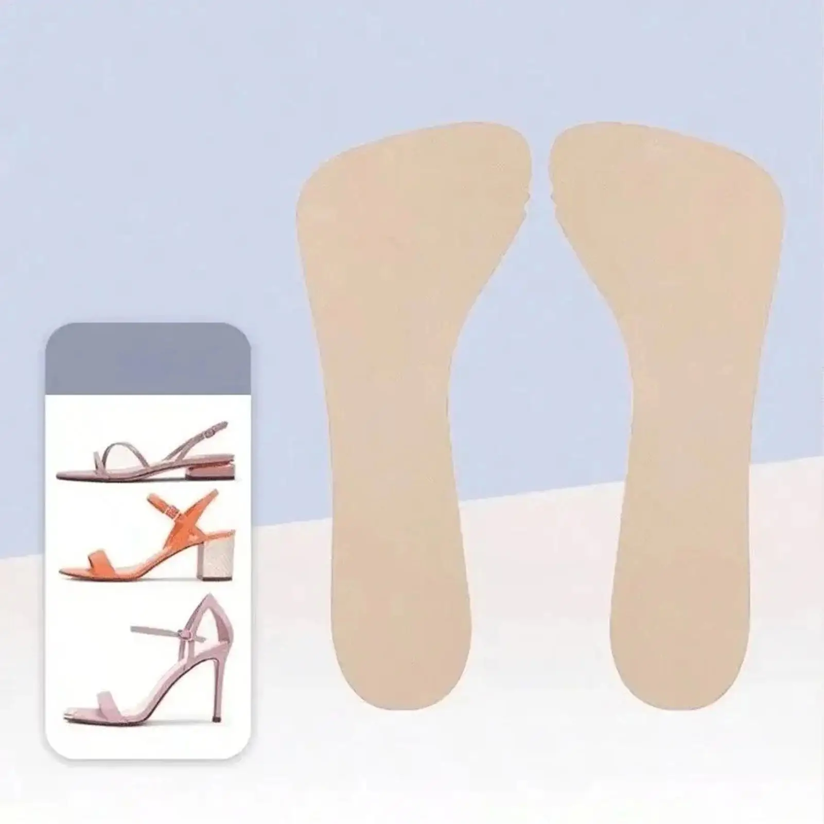 Women Sandal Insoles Anti Slip Invisible Shoe Cushion High Heel Inserts Pad for Shoe Flats Boots Commuting Walking