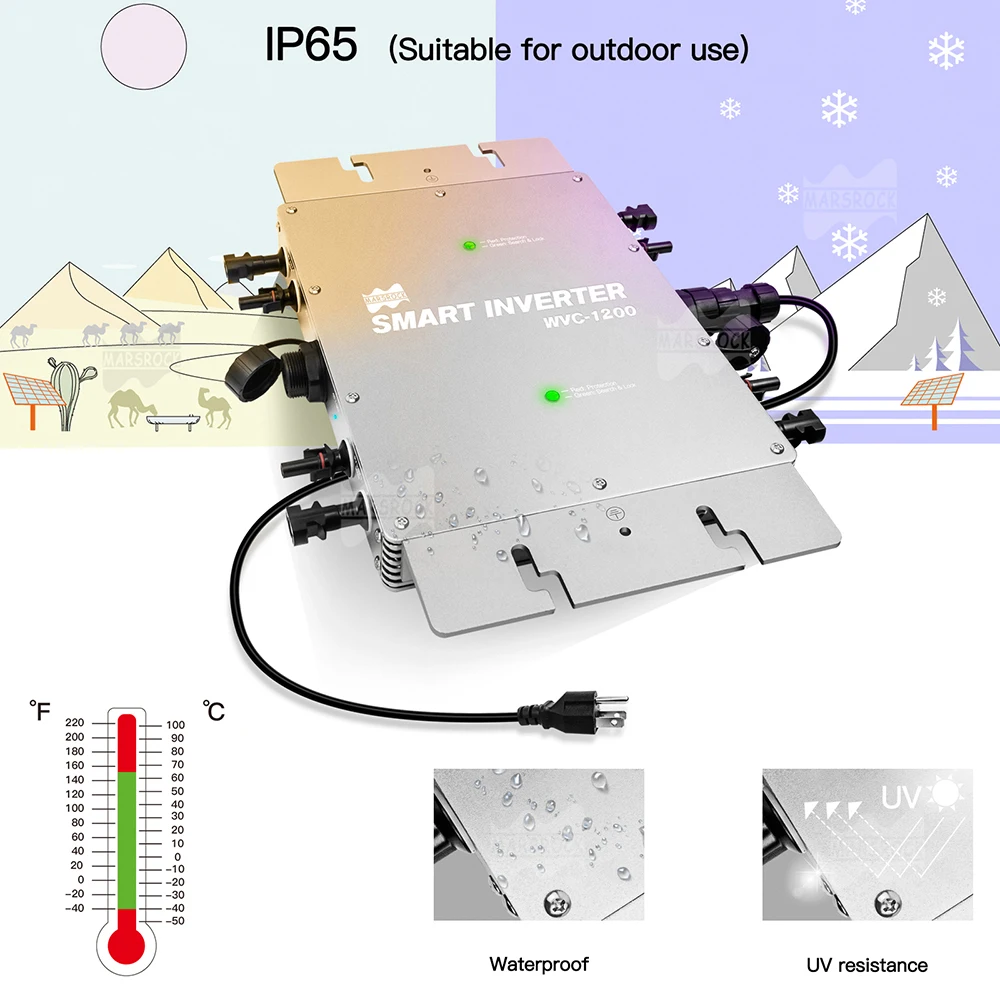 الشمسية شبكة التعادل Microinverter DC23-50V إلى AC120V 230 فولت 1200 واط محول الألواح الشمسية للوحة طاقة شمسية 4 قطعة 250-330 واط متصلة الغاز