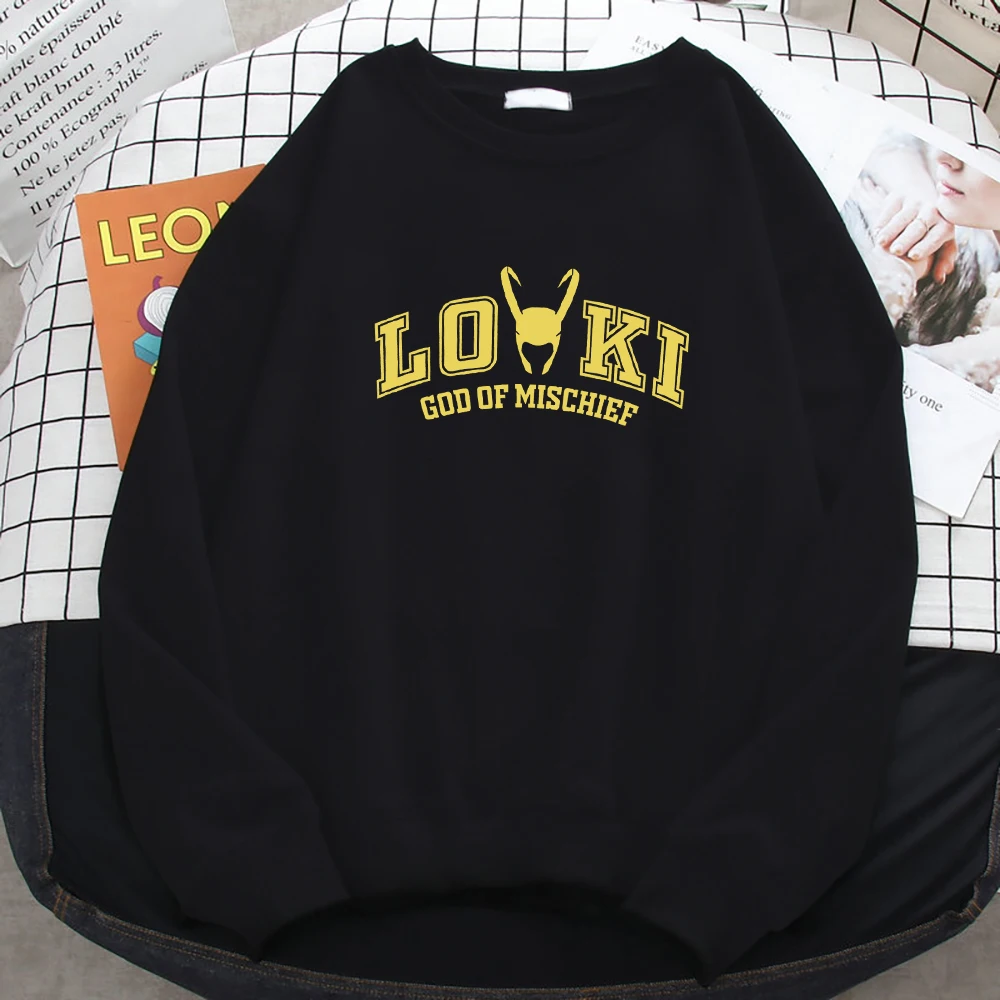 Loki God Of Mischief Printed Women Pullover Basic Oversize Sweatshirt Autumn Warm Sportswears Sports Aesthetic Female Streetwear