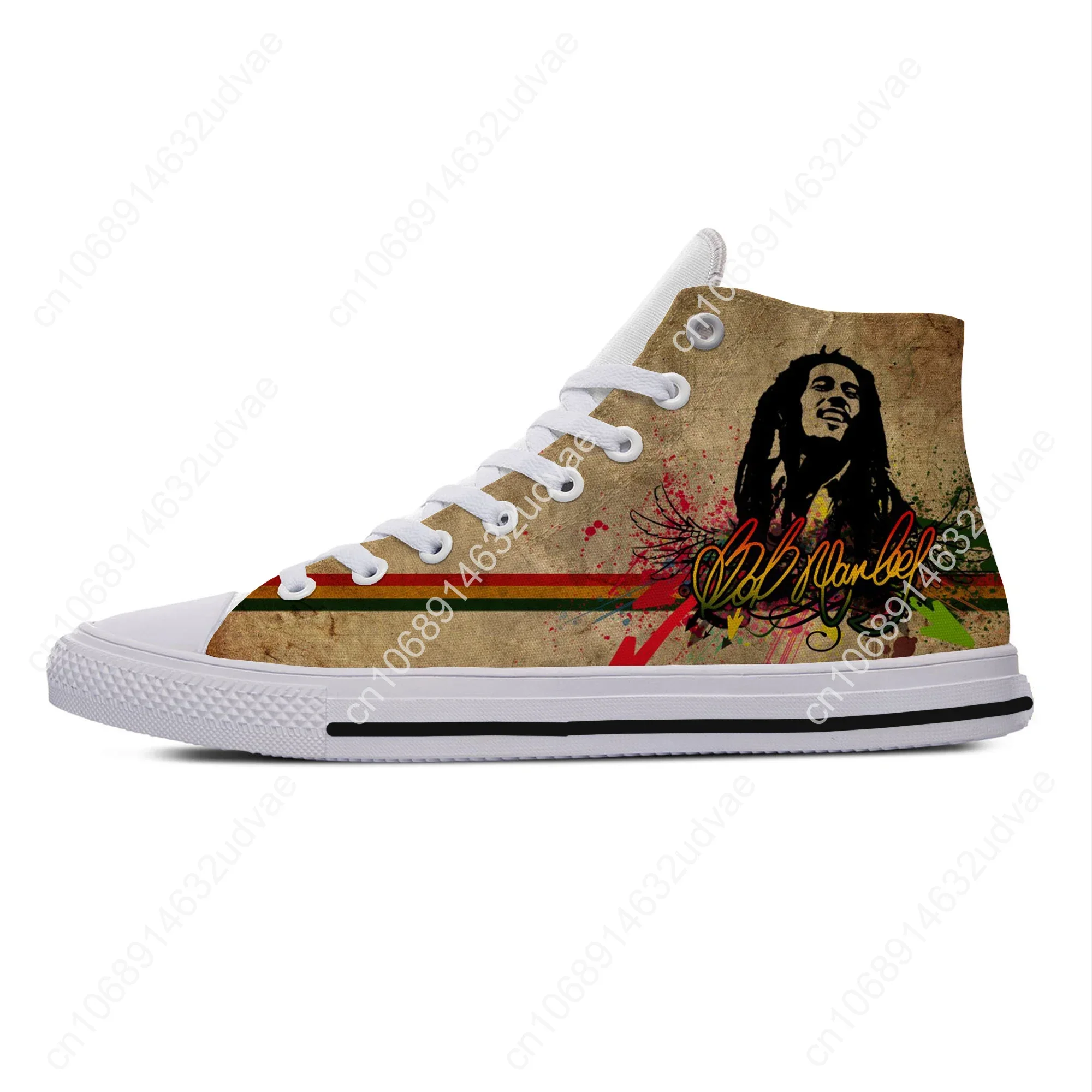 Hete Zomer Legende Bob Marley Reggae Muziek Nieuwigheid Design Lichtgewicht Hoge Canvas Schoenen Mannen Vrouwen Casual Ademende Sneakers