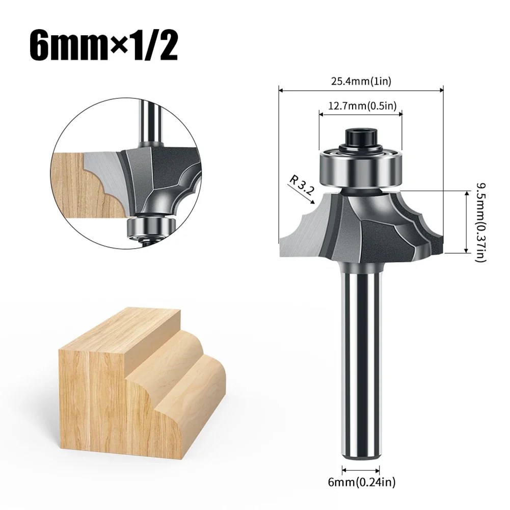 12mm Shank Router Bit Carbide Door Handrail Bit Engraving Machines Fully Enclosed Bearings Handmade Drawers Lubricated Bearings