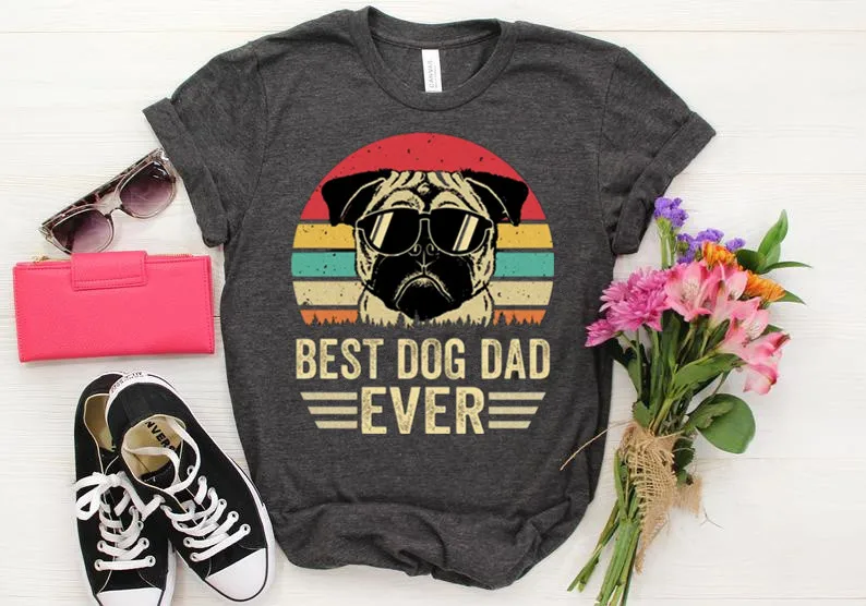 Personalized Best Dog Dad Ever Dog Dad Gifts, Dog Dad Custom Dog Dad Fathers Day Gift 100%Cotton Fashion goth y2k Drop Shipping