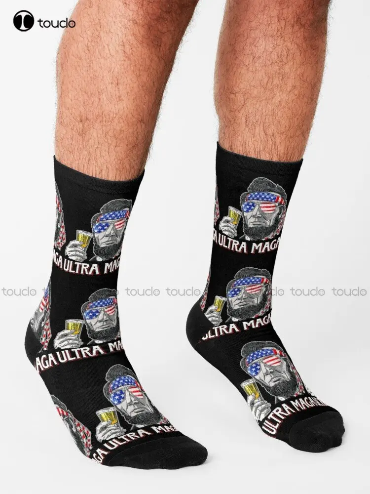 Ultra-Maga Ultra Maga Drinking Socks Funny Socks For Women Personalized Custom Unisex Adult Teen Youth Socks Custom Gift Casual