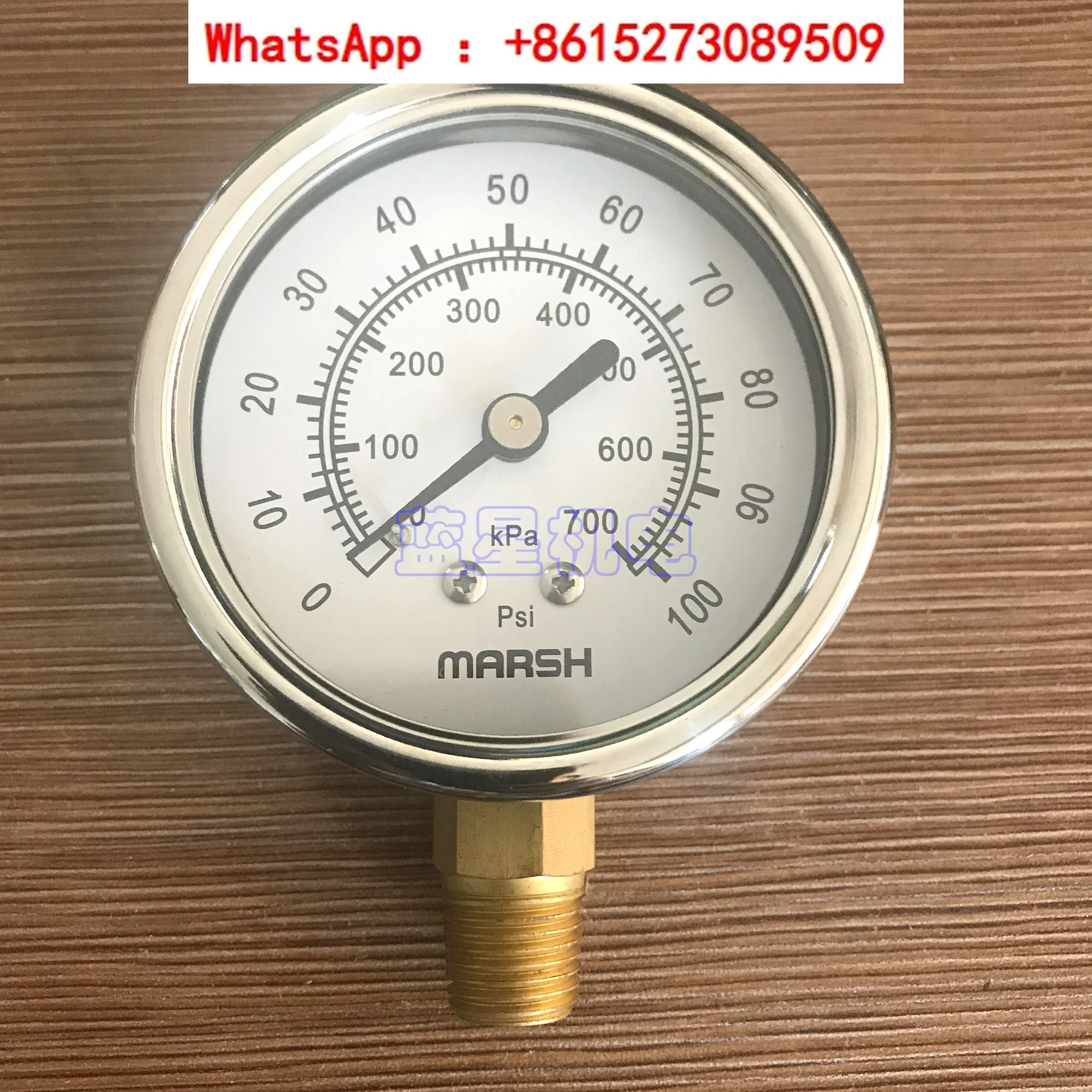 American stainless steel pressure gauge 15 30PSI 100PSI 300 600 1000 3000 2.5 inches