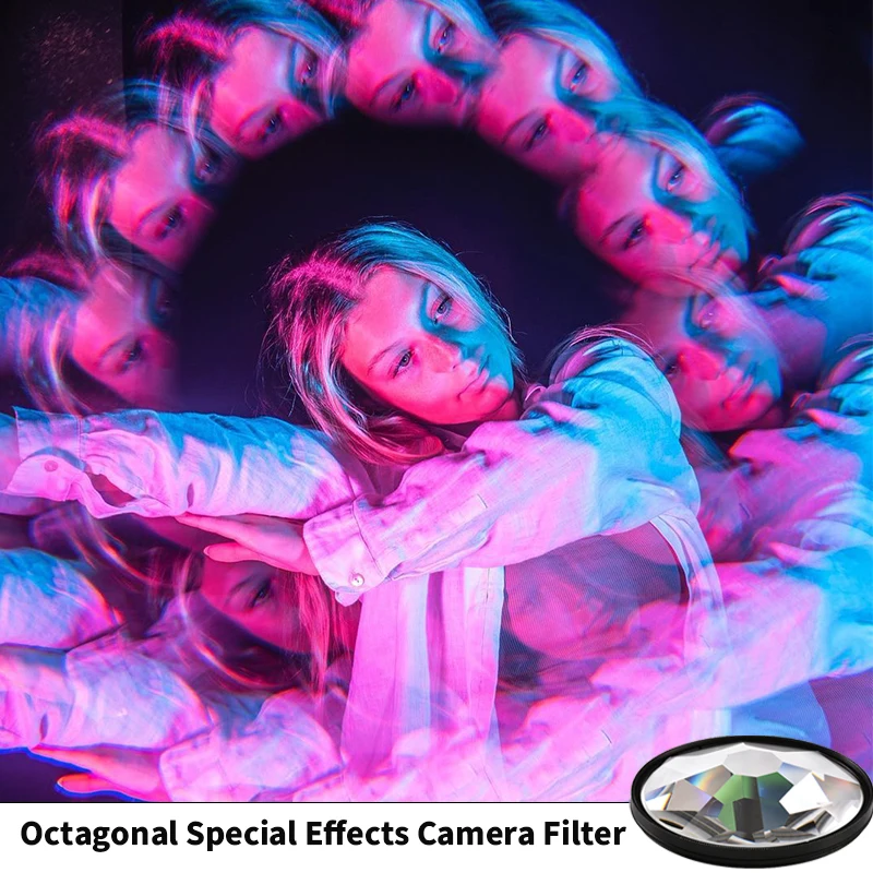 

77mm Octagonal Prism Filter Creative Multi-Frame Repeat Image Effect For DSLR Camera Film Making Prop