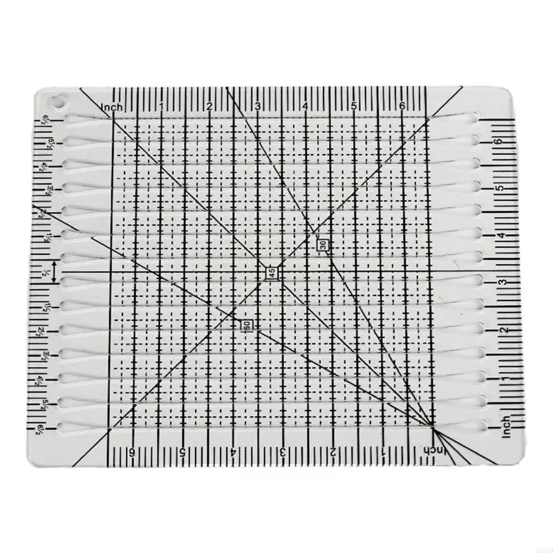 

Q5WD Quiltcut Strips Square Up Slotted Quilting Ruler Patchwork Ruler Clear DIY