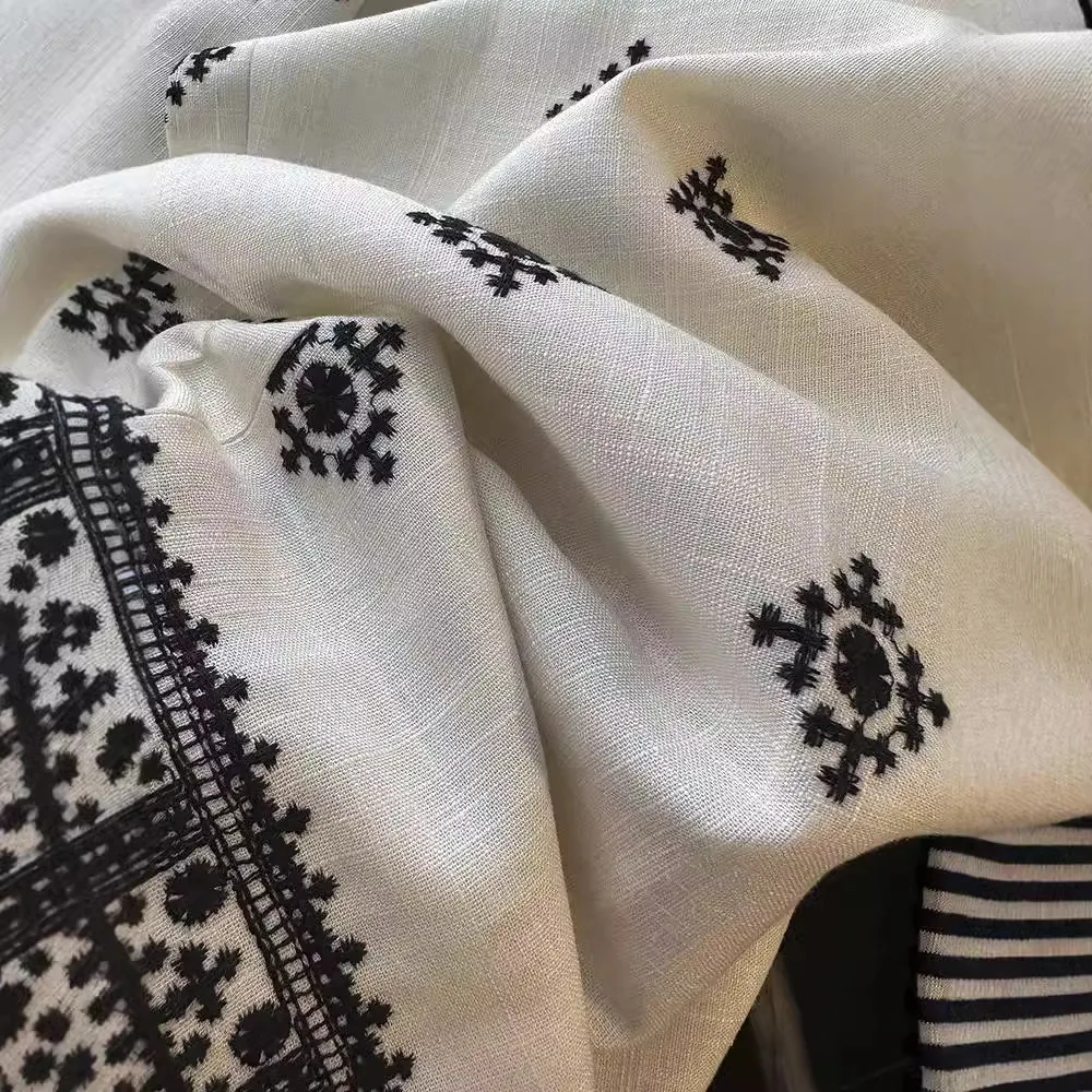 2025 Summer New Thin High Waist Wide Leg Pants for Women Fashion Retro Embroidered Casual Loose Pants Streetwear Women Y2k