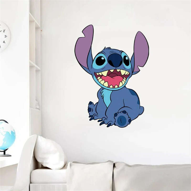 Lilo & Stitch Cartoon Stitch Wall Stickers For Kids Room Home Bedroom PVC Decor Cartoon Movie Mural Art Decals