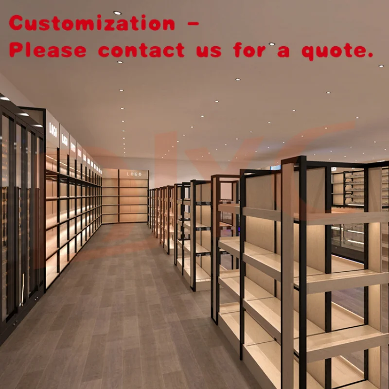 custom.Supermarket Shelves Wood Metal Design Shelf Display Rack Stand Shop Malls