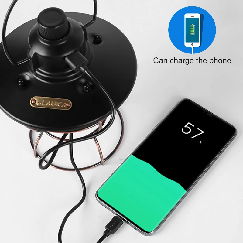 Portable Retro Lantern 2700-6000K Color Temperature USB Rechargeable Flashlight 4 Hours Long Battery Life with Power Bank