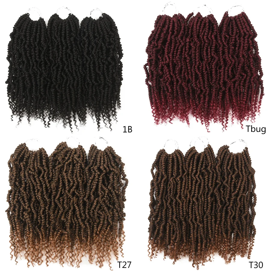 Alitomo Spring Senegalese Twist Crochet Braids Curl End for Black Women Pre loop 14Inch Bomb Twist Synthetic Fluffy Spring Twist