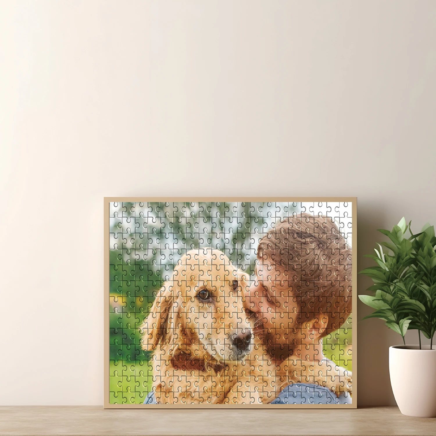 35/150/300/500/1000 قطعة الكلب مع الرجال صور مخصصة شخصية الضغط الألغاز بازل قطع فسيفساء الألغاز المخصصة في الصورة