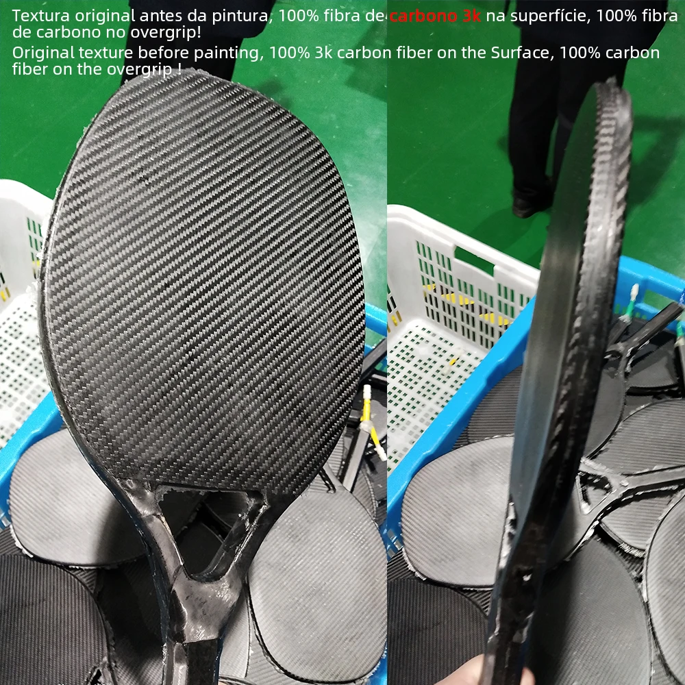 Full Carbon 3K Fiber Beach Tennis Racket Rough Surface Professional Racquet for Men and Women with Protective Bag Cover