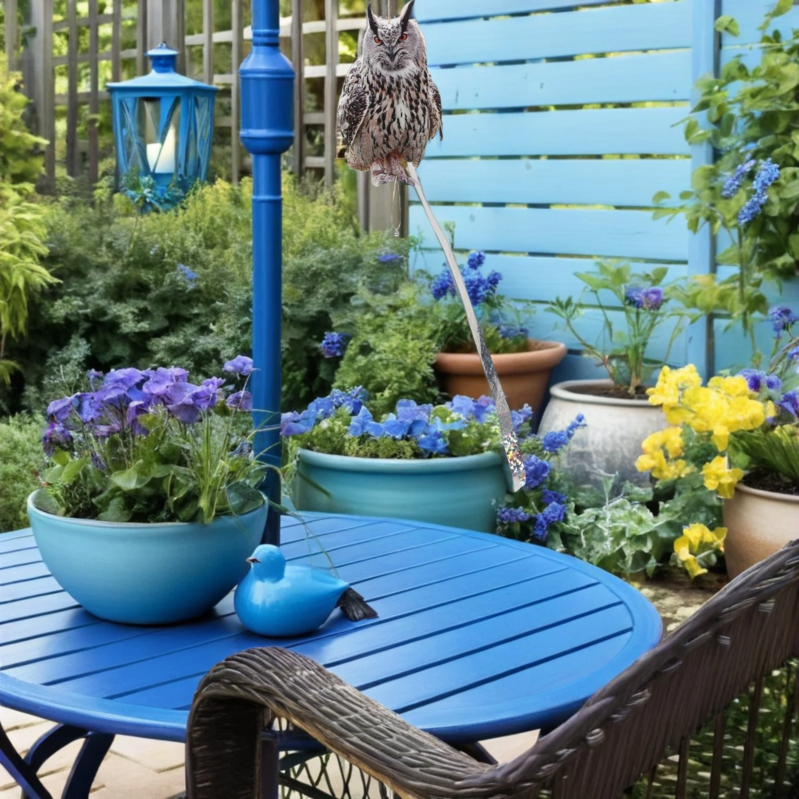 

Bird Repellent Fake Owl Outdoor Decoration Front Porch Deterrent for Window Balcony Hanging