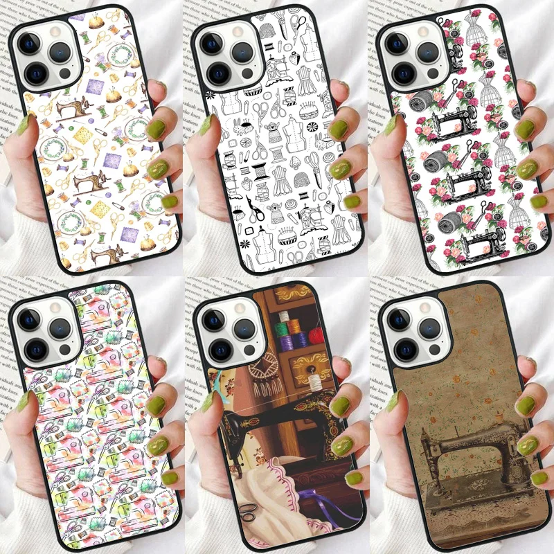 Sewing Machine Phone Case For iPhone 16 15 14 plus XR XS 11 12 13 Pro max Soft Bumper Shell Cover coque